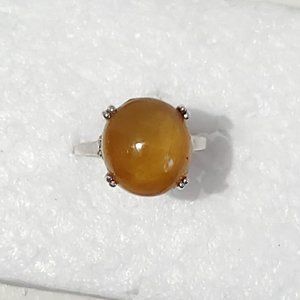 HANDMADE RARE 1 of a Kind Genuine 13.31 Karat Orange Sapphire Cabochon Size 7